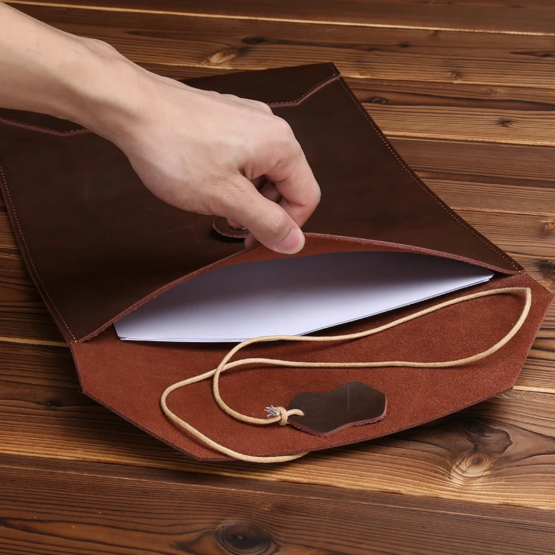 MacPro storage bag iPad Pro Business file bag briefcase Genuine leather inner jacket 13 / 15 inch laptop tablet protector bag