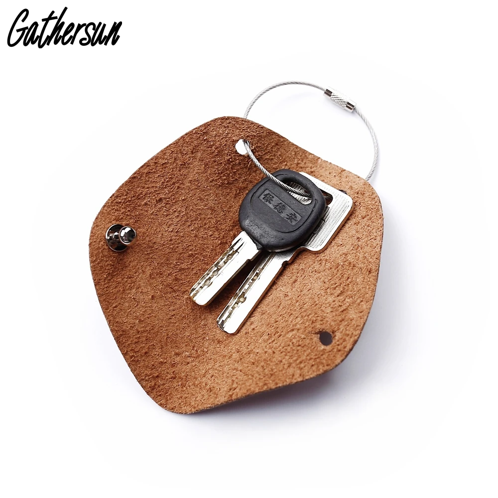 Genuine Leather Key Holder Small Home Storage Bag Minimalist Key Ring Pouch Leather Personalized Key Organizer