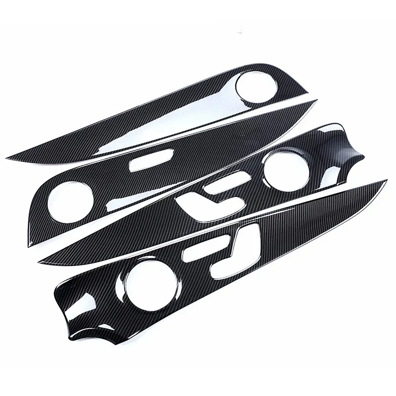 For Mercedes Benz E Class W213 E200l E300l ABS Chrome Gloss Black Interior Door Decoration Panel Cover Trims 4pcs