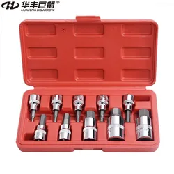 Julaihandsome 10PC Hex Bit Socket Set Metric/Inch Sze 3/8