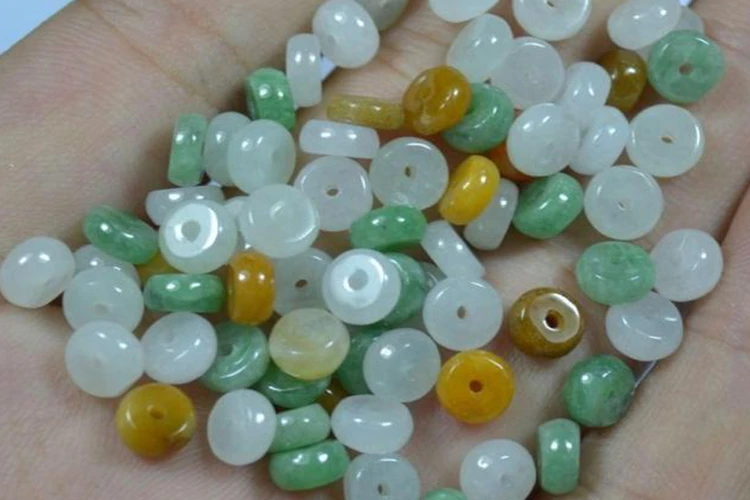 Authentic Wholesale Natural Jadeite A Goods DIY  Bulk Tricolor Abacus Beads Accessories