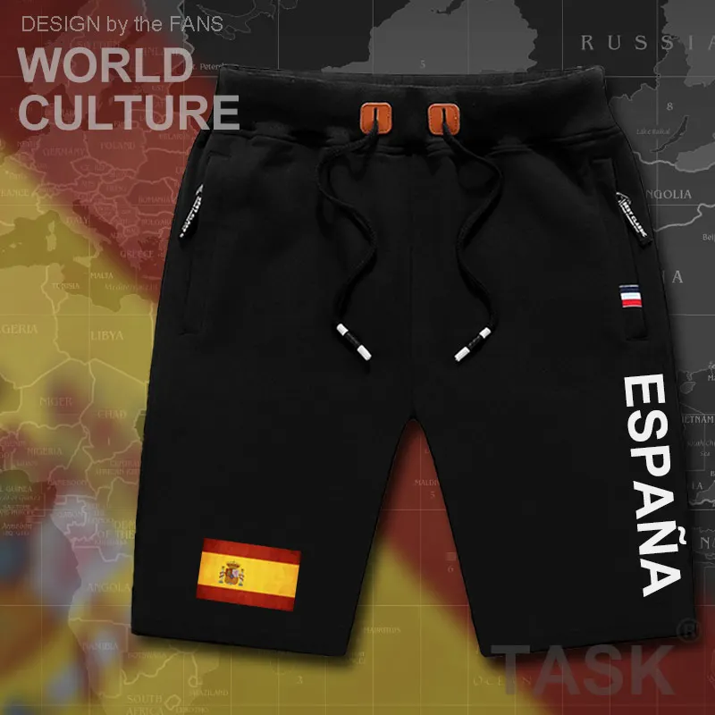 Kingdom of Spain Espana mens shorts beach new men's board shorts flag workout zipper pocket sweat 2017 new ESP Spanish Spaniard