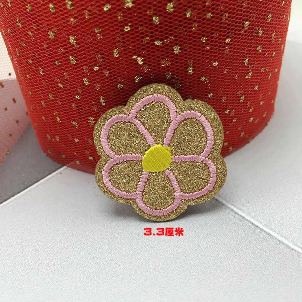 100 Buah/Banyak Glitter Bordir Bunga Plum Blossom Wintersweet Empuk Bordiran Patch DIY Headwere Aksesori