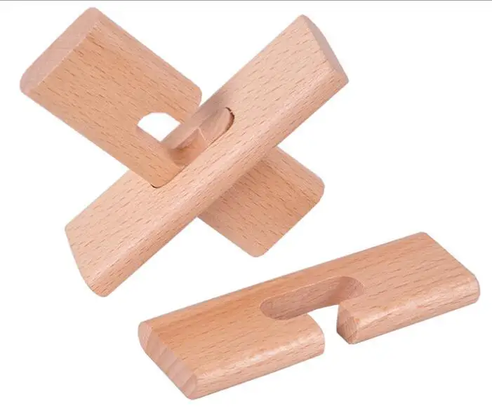 Juguetes de Madera para Adultos y Niños Rompecabezas Clásico Cerebro Teasers Burr Entrelazado Juego Fácil de Llevar Tamaño Pequeño para Viaje