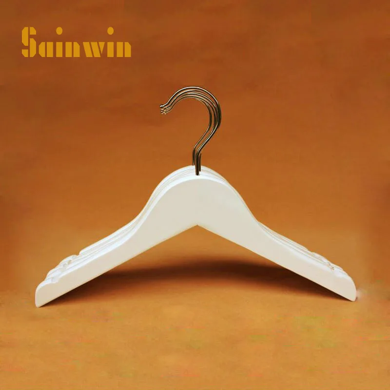 

Sainwin 10pcs/lot 32cm Hight Quality Wood Hanger White Child Hangers For Clothes Wooden Hanging Clothing Rack