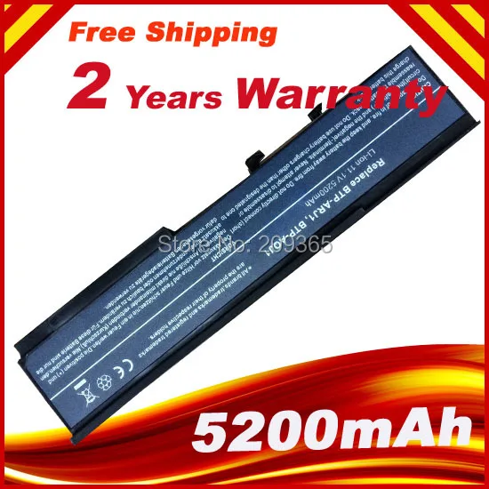 

5200mAh Laptop Battery for ACER TravelMate 6231 6252 6291 6292 6293 6452 6492 6493 6593G 4330 4530 4730 6230 BTP-AQJ1 BTP-ARJ1
