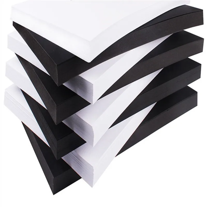 

50 Pieces A4 Black White Thick Hard Cardboard Origami DIY Greeting Card Photo Album Card Scrapbook Materials Drawing Decor Paper