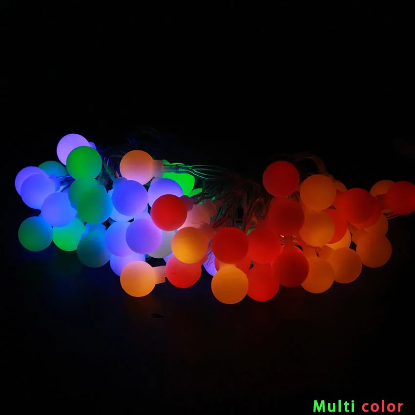 2M 3M 4M 5M 10M 20M LED Ball Fairy String ไฟในร่มกลางแจ้ง Garland ลูกแบตเตอรี่ Powered Party ตกแต่งคริสต์มาส