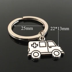 1 Piece Fashion Jewelry Drive Safe Car Keyring Ambulance Pendant Nurse Keychain For Doctor Nurse Friends Alloy Gift Key Chain