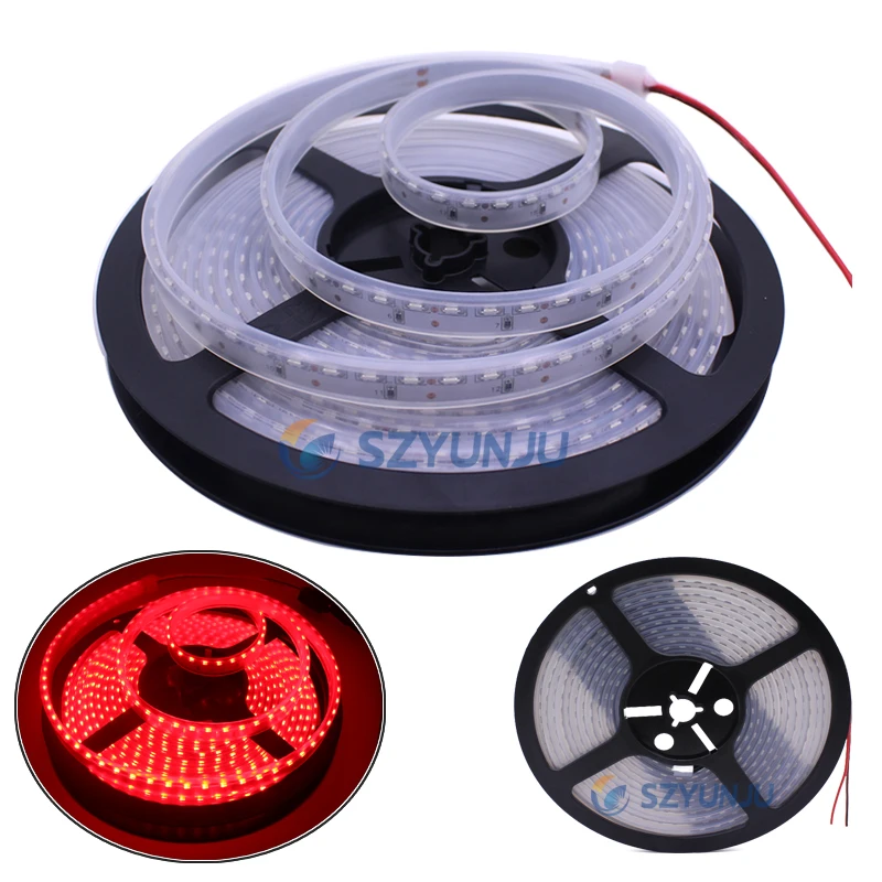 

5M SIDE 335 SMD 120LED/M side-Emitting Red LED strip IP67 waterproof in silicon Tube DC12V 10mm width