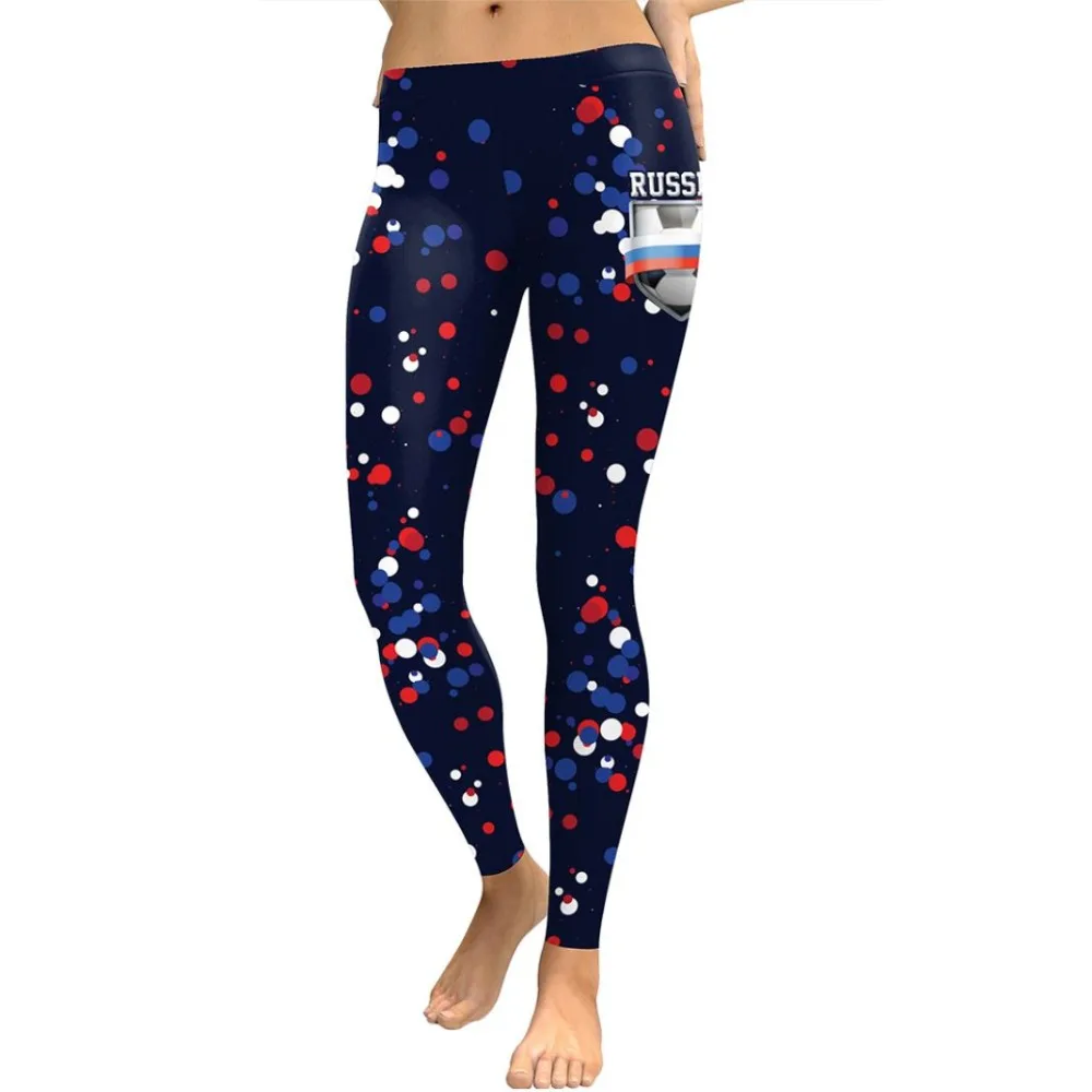 

SzBlaze Womens Country Flag Print Printed Leggings theme Slim Design Girls Mid Waist Cropped Pants