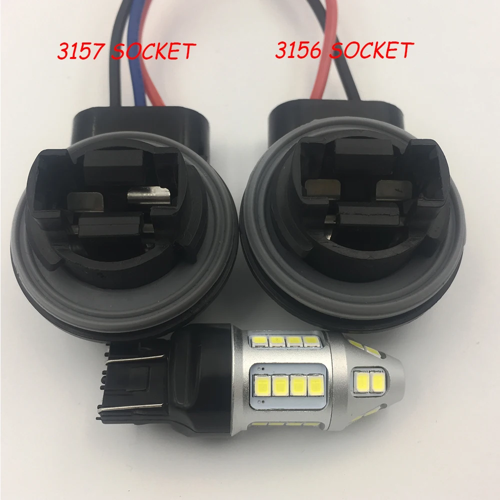 Etsy yüksek kalite 2 adet 3157 3057 3156 3155 LED ampul fren sinyal ışığı lamba soketi adaptörü kablo demeti fişi