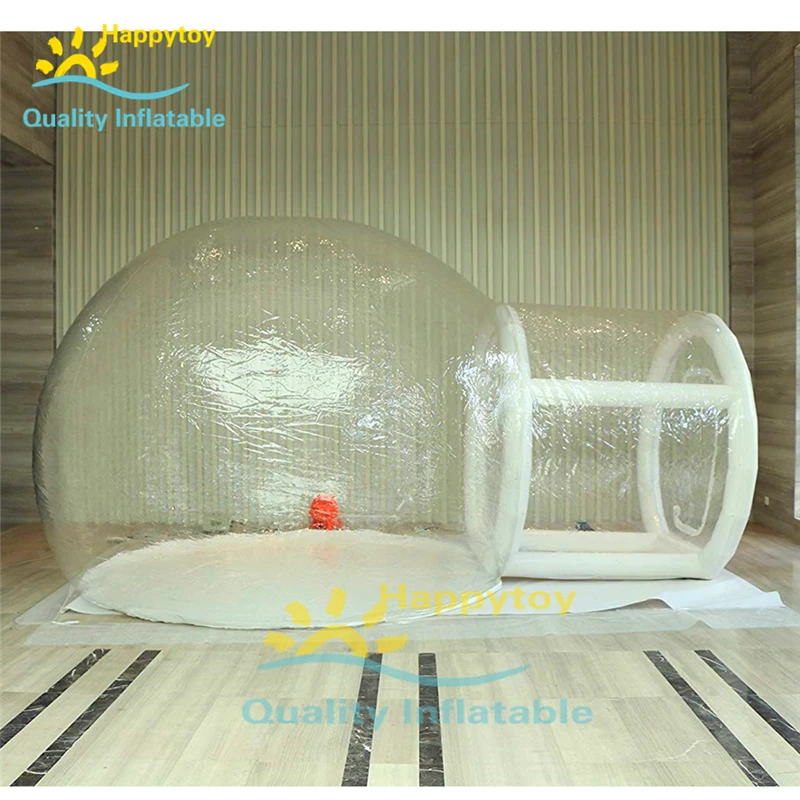 Advertising Inflatable Bubble Lodge Event Transparent Bubble Tent Withe Tube Tunnel