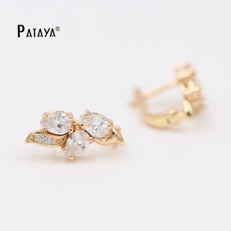 PATAYA Romantic Butterfly CZ Dangle Earrings 585 Rose Gold Color Natural Cubic Zirconia Jewelry Women Bohemian Drop Earring
