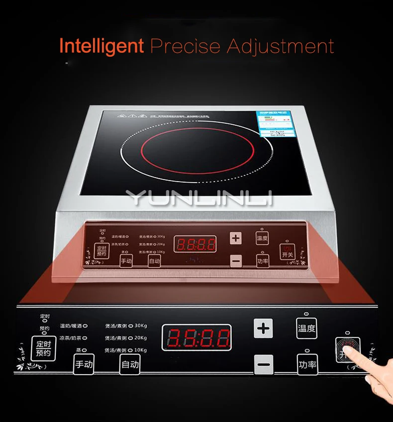 Household Induction Cooker Electric Hob Stove Panel Stir-fried Stove Cooking Unit Hot Pot Soup Furnace 3500W Cooker Induction