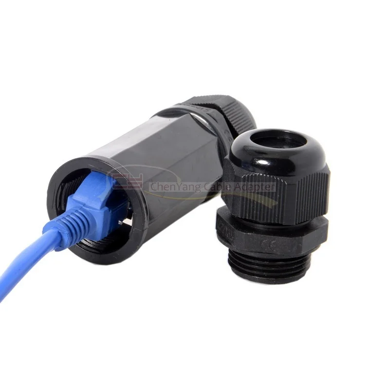 방수 잠금 CAT6 RJ45 암-암 이더넷 네트워크 확장 어댑터 커플러 금도금 접점 Lan