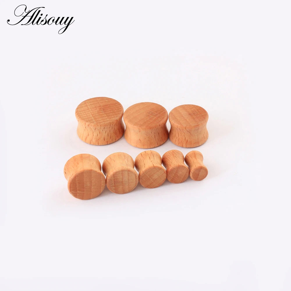 Alisouy 2pcs Wood Plugs and Tunnels Ear Expander Plug Gauges 6mm to 20mm Ear Plugs Body Jewelry piercing tunnel jewelry