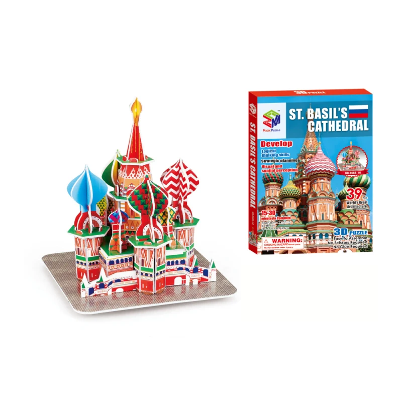 3D Puzzles Saint Basil's Cathedral Builing Model Educational Toy for Kids 3D Dimensional Jigsaw Puzzle Toys for Christmas Gift