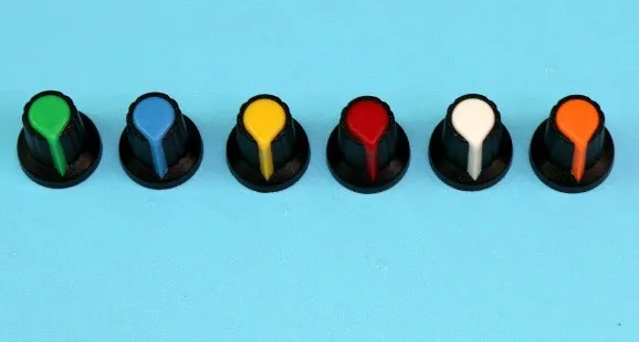 60PCS/lot WH148 potentiometer knob cap(copper core) 15X17mm 15*17mm 6mm Shaft Hole AG2 6 colors*10pcs=60pcs