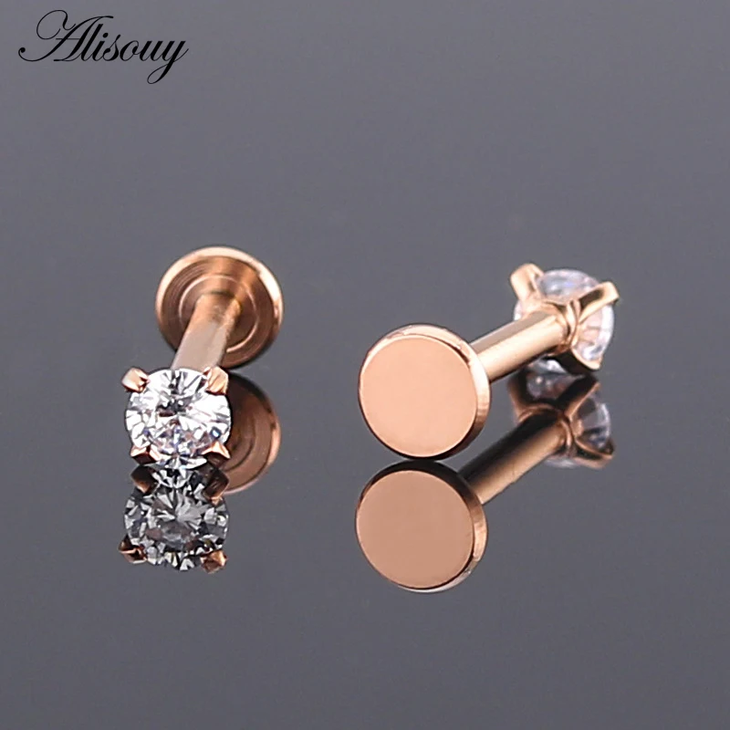Alisouy 1pc 16G Surgical Steel Eyebrow Ring Earring Tragus Cartliage Piercings Segment Ring Lip Labret Tongue Piercing Jewelry