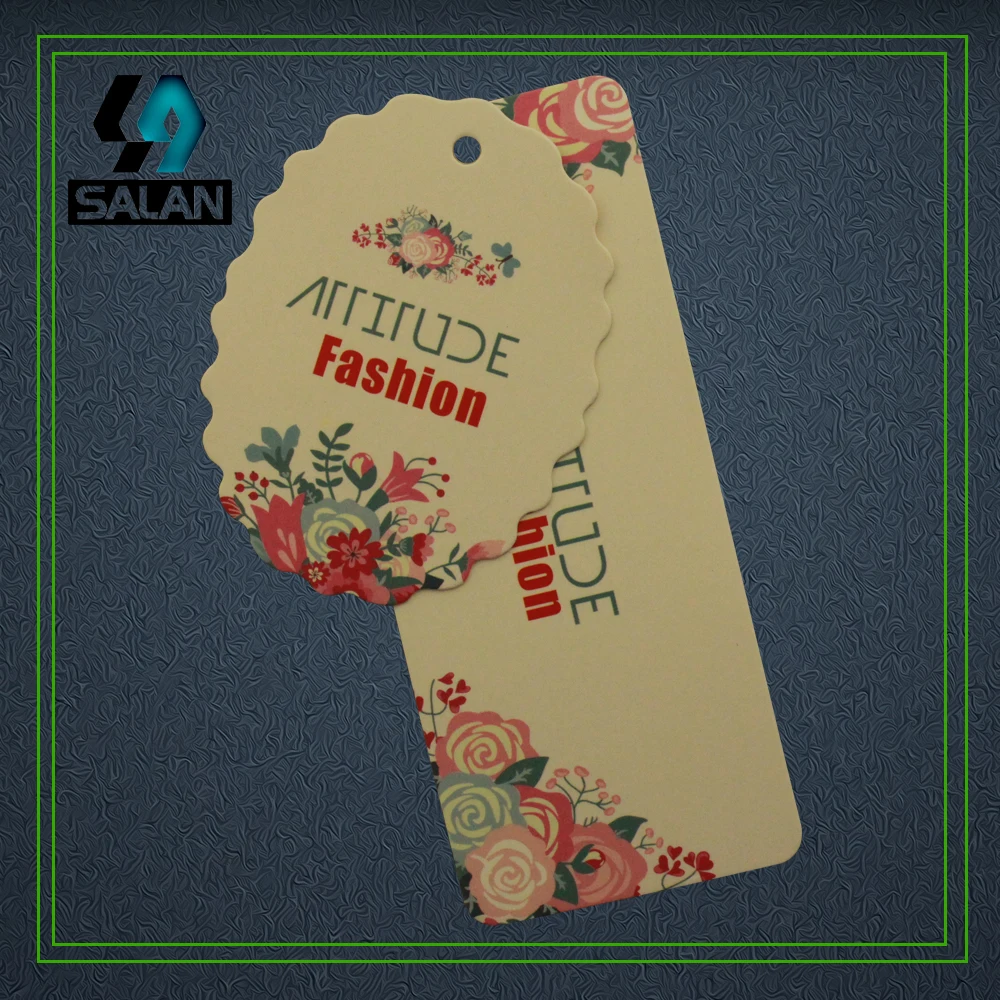 

Wholesale Custom clothing paper printed Hang tag bookmarks Garment Label customized swing Hang tags for hade work