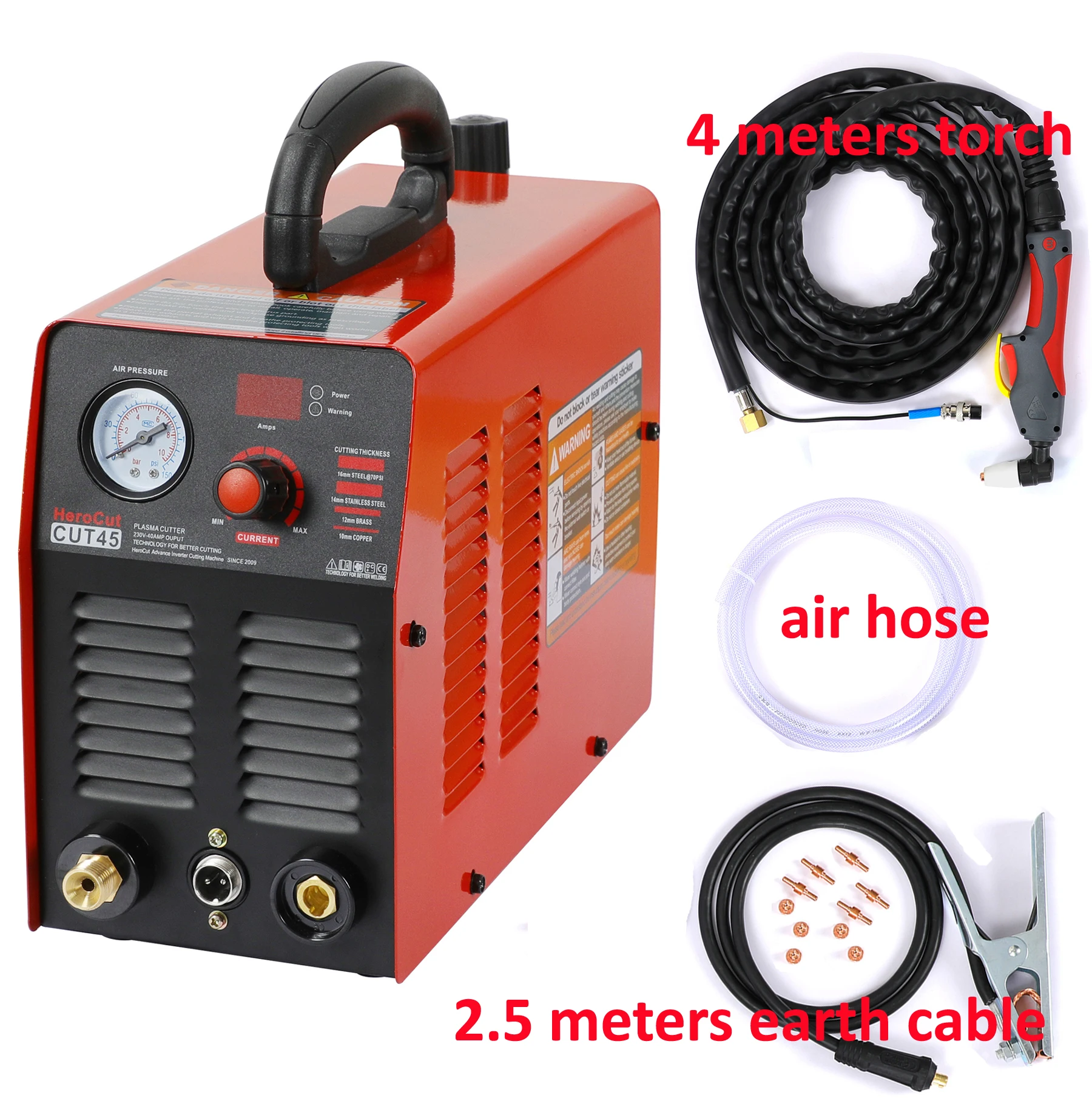 IGBT Inverter Plasma Cutter Cut45 CUT45i 220V HeroCut Air Plasma Cutting Machine 11mm Clean Cutting Great To Cut All Steel