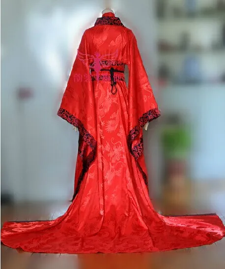 Red Lotus Wedding  Male Chinese Wedding Hanfu Tang Suit Cosplay Clothes Emperor Clothes for Men