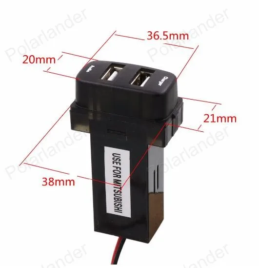 Fit For M/itsubishi Audio input USB interface Fast Charging Auto 12v Car Charger socket adapter