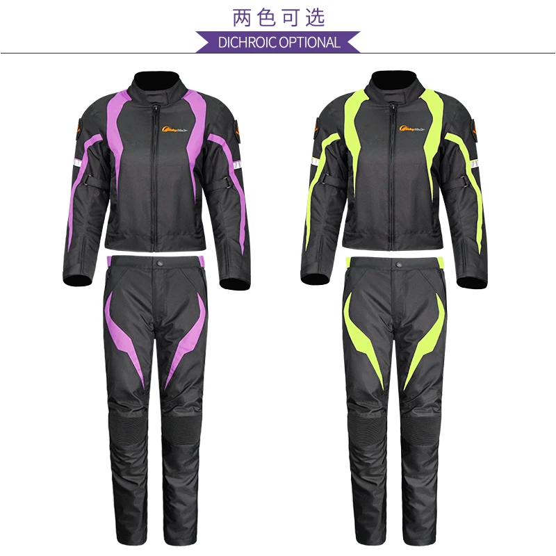 Riding Tribe Women\'s Motorcycle Jacket Waterproof Protective Gear Jacket & Moto Pants Suit Jacket Touring Motorbike Clothing Set