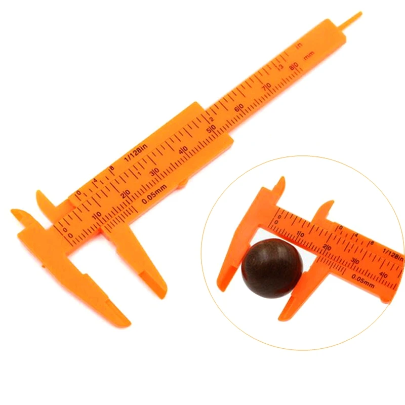 HANGXIN  1 Piece 80mm Orange Mini Plastic Slide Vernier Caliper Pressure Gauge Measuring Instrument Size, Measuring Tool