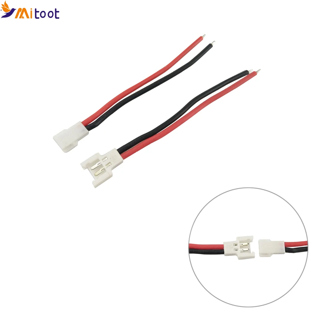 10pcs/lot Battery Cable Male Female For SYMA X5C X5SW Hubsan X4 H107 H107C/D H37 H8 Rc Helicopter (5 Pair)