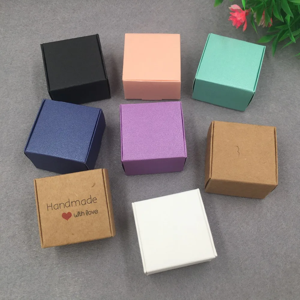 

10pcs Colorful Paper Aircraft Gifts Box 4*4*2.5cm Small Jewelry Packing Box Handmade Kraft Cardboard Soap Packaging Gift Boxes