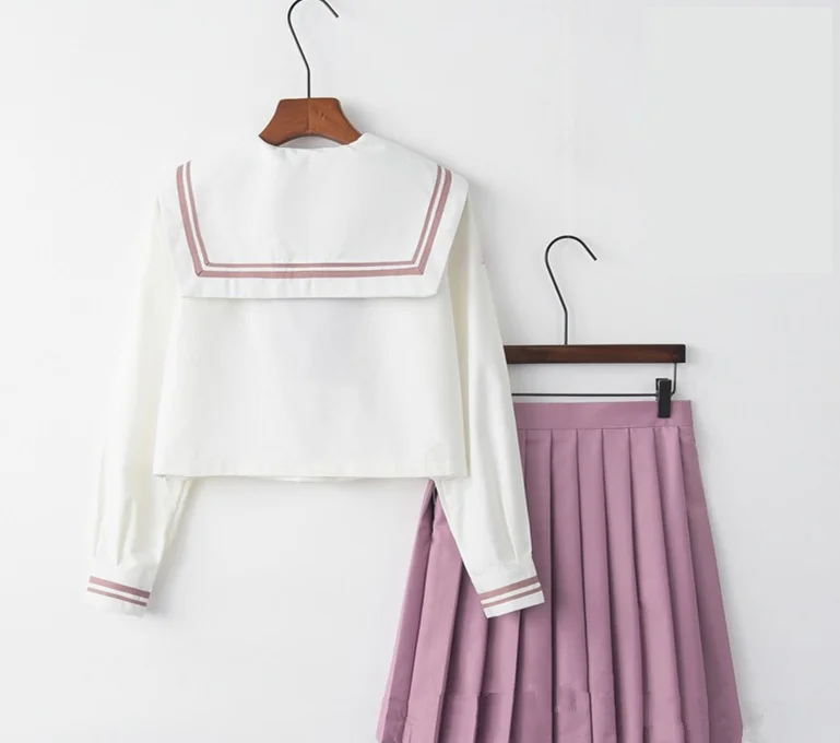 Japanse School Uniform Voor Meisjes Sailor Tops + Bow Tie + Rok Marine Stijl Studenten Kleding Voor Meisje Lala Cheerleader kleding