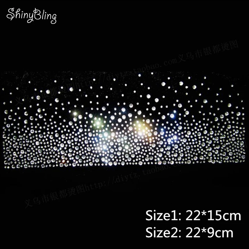 2pcs Hot Fix Rhinestones motif crystal pearl rhinestone hotfix Heat Transfer design iron on for the edge of dress scarf trousers