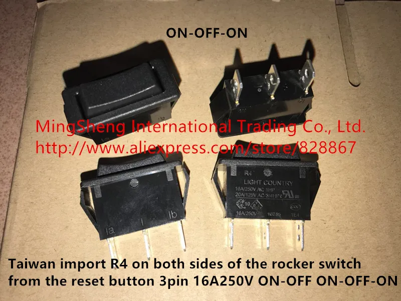 Original new 100% R4 on both sides of the rocker switch from the reset button 3pin 16A250V ON-OFF ON-OFF-ON