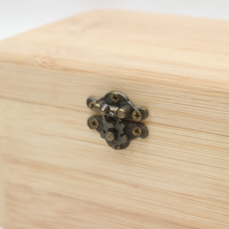 Wooden Storage Box with Locking Lid, Handmade Craft Jewelry, Small Items, Creative Keeping Brief Design, Nature