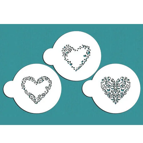 Swirl Valentine Heart Shape Stencil for Cupcake and Cookies Decoration Fondant Decorating Cake Tools Bakeware ST-685