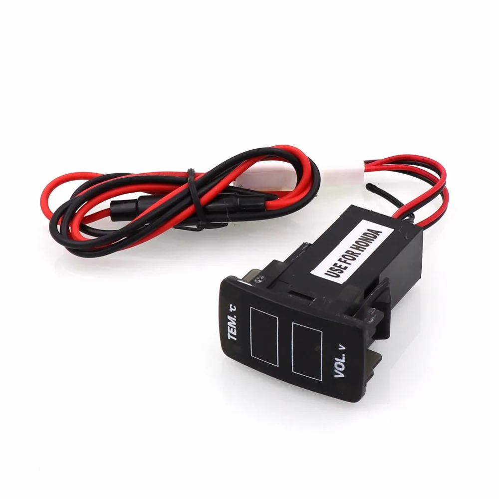 Car Voltmeter, Interior/Exterior Temperature Display, Battery Monitor For Honda, Civic, Spirior, CRV, Fit Jazz, City