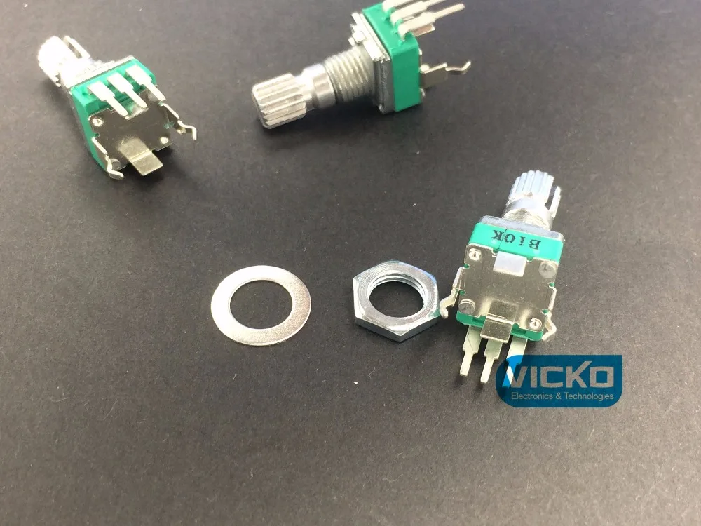 [VK]10pcs Precision adjustable potentiometer R09 RK09 RK097N B10K B50K B20K B100K 15MM Vertical single 15mm rachis switch