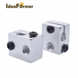 IdeaFormer 2pcs 3D Printer Aluminium Heat Block V6 J-head RepRap MK7 or MK8 Kossel and Prusa i3 Extruder