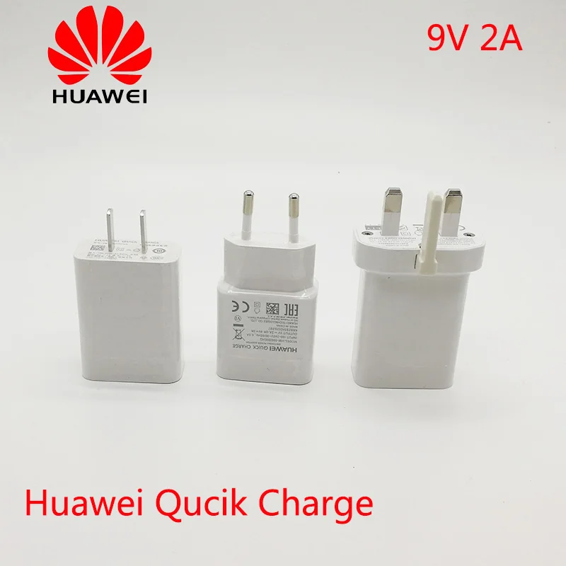 Оригинальное Сетевое зарядное устройство Huawei для быстрой зарядки 18 Вт 9 в 2 а для P9 Plus Y9 P smart MediaPad M5 honor 9 play WaterPlay tablet V8 V9
