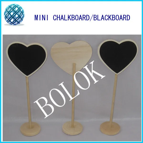 Stocked Sales!Wooden Hearts blackboard,Wedding Table Numbers,Mini Blackboard Chalkboards on Stand, free shipping.50pcs/lot