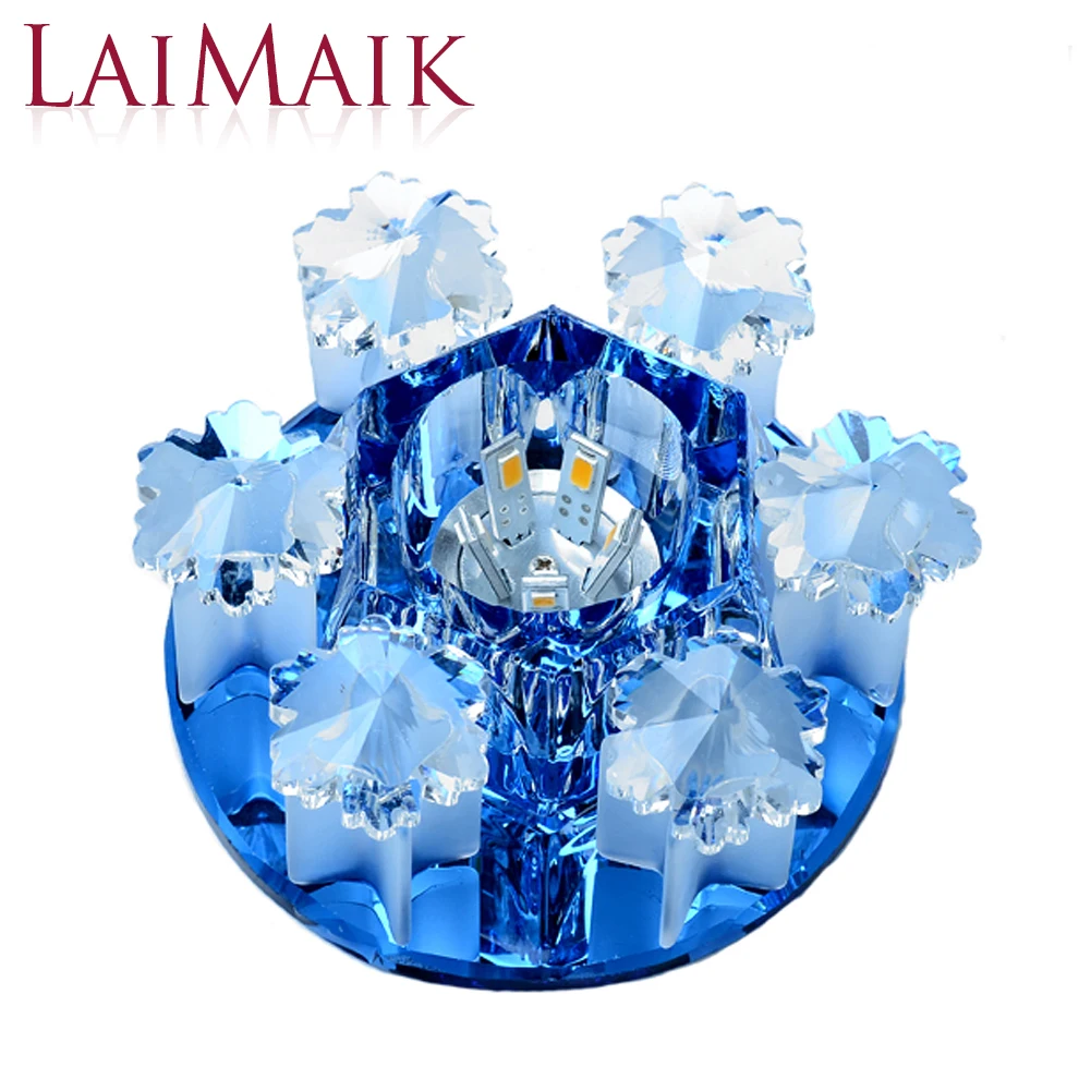 LAIMAIK Crystal LED Ceiling Light 3W 5W AC90-260V Modern Crystal Ceiling LED Light Aisle LED Ceiling Lighting for Living Room