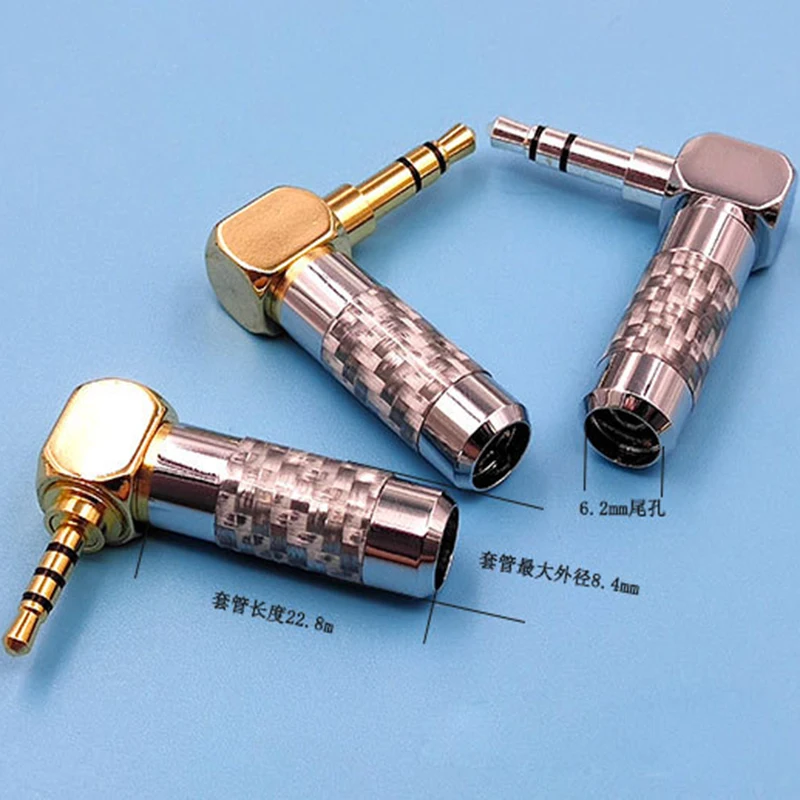 10 pcs Carbon fiber bend 2.5mm balanced stereo diy earphone jack plug 6.0 hole