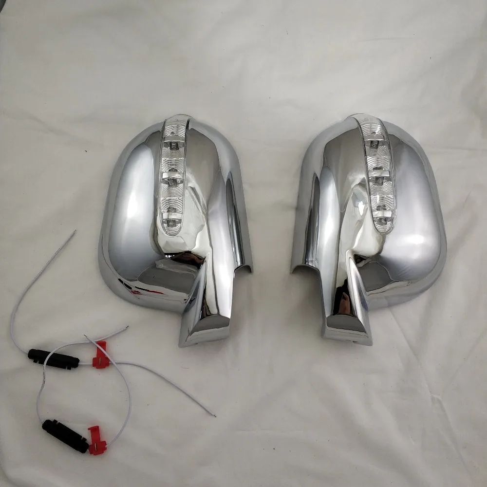 For Mercedes-Benz M-Class W163 ML 1997-2005 2PCS ABS Chrome plateddoor Rearview door mirror covers with Led Car accessories