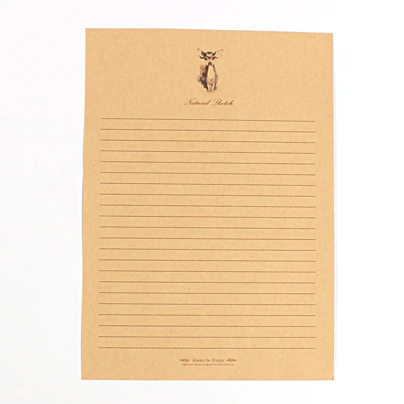 Juego de papel de escritura estilo ciervo Vintage europeo, carta de papelería, tarjetas de sobre, letras de amor de Navidad, 10 unids/lote