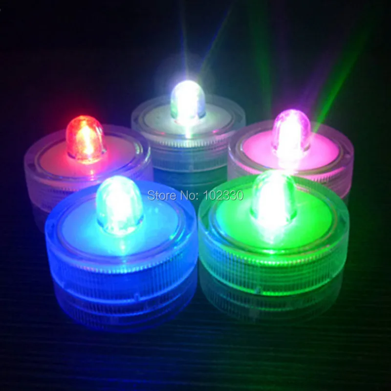 Super Bright Submersible Waterproof Mini LED Tea Light Candle Lights For Wedding Party Deocration Vase Light  S201748