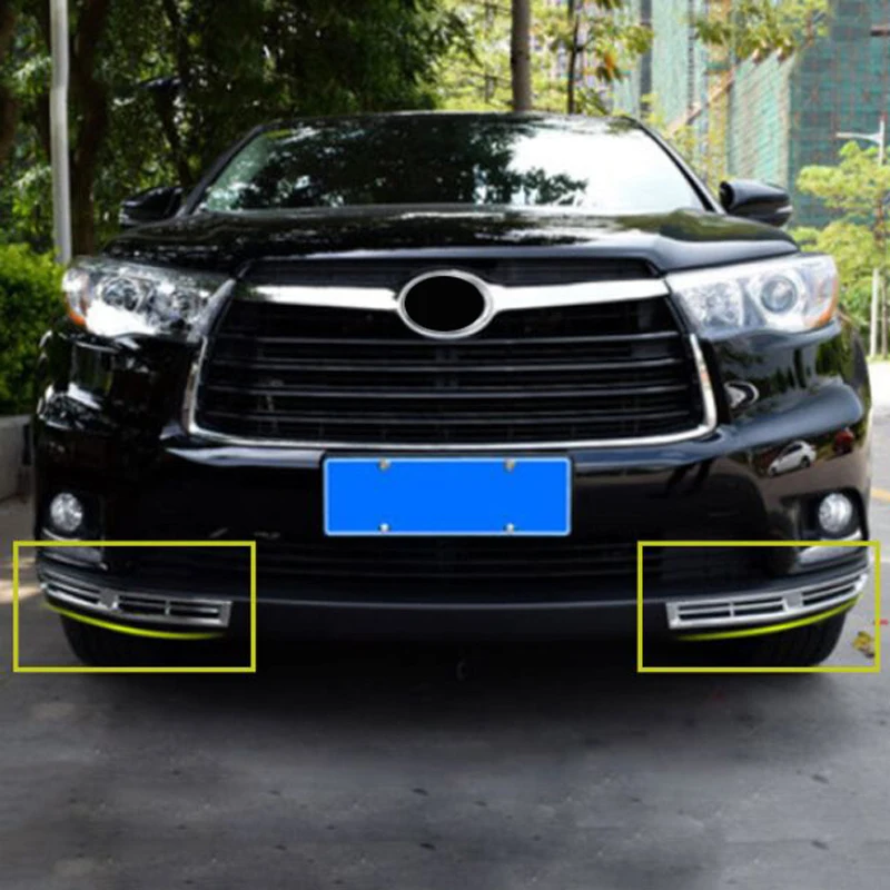 ACCESSORIES FIT FOR TOYOTA HIGHLANDER KLUGER 2014 2015 BUMPER CORNER FOG LIGHT CHROME COVER TRIM GARNISH MOLDING LAMP