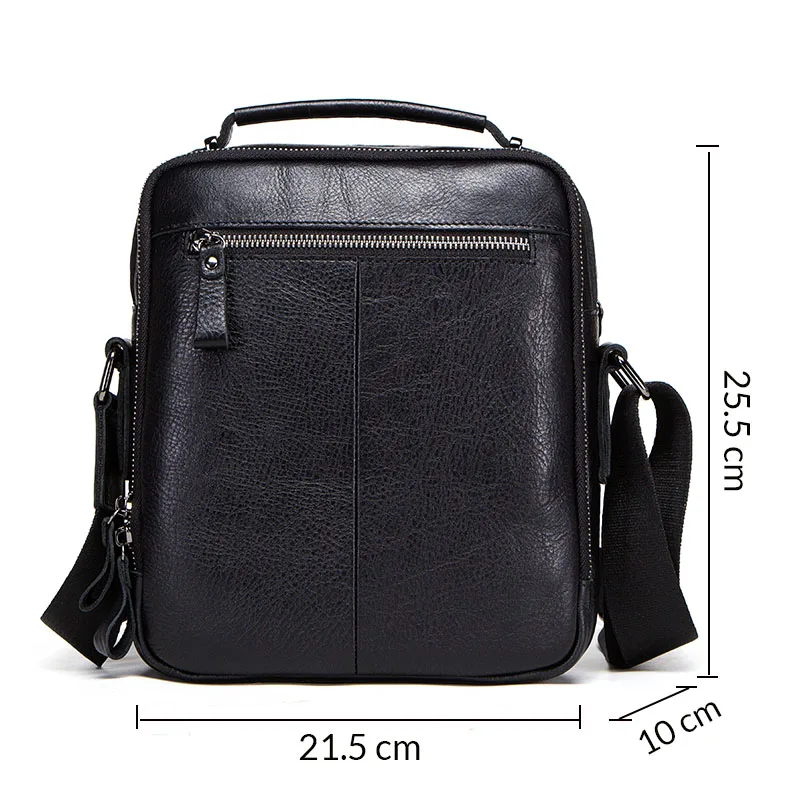 CONTACT\'S 100% Genuine Leather Men Shoulder Bag Crossbody Bags for Men High Quality Bolsas Fashion Messenger Bag for 9.7\