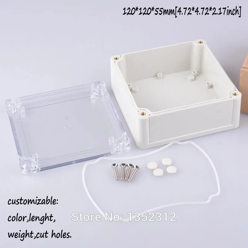 3 pcs/lot 120*120*55mm IP68 plastic waterproof enclosure DIY project box for electronic plastic housing junction switch box